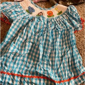 Smocked zoo girl dress 6 month